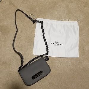 Grey crossbody coach purse